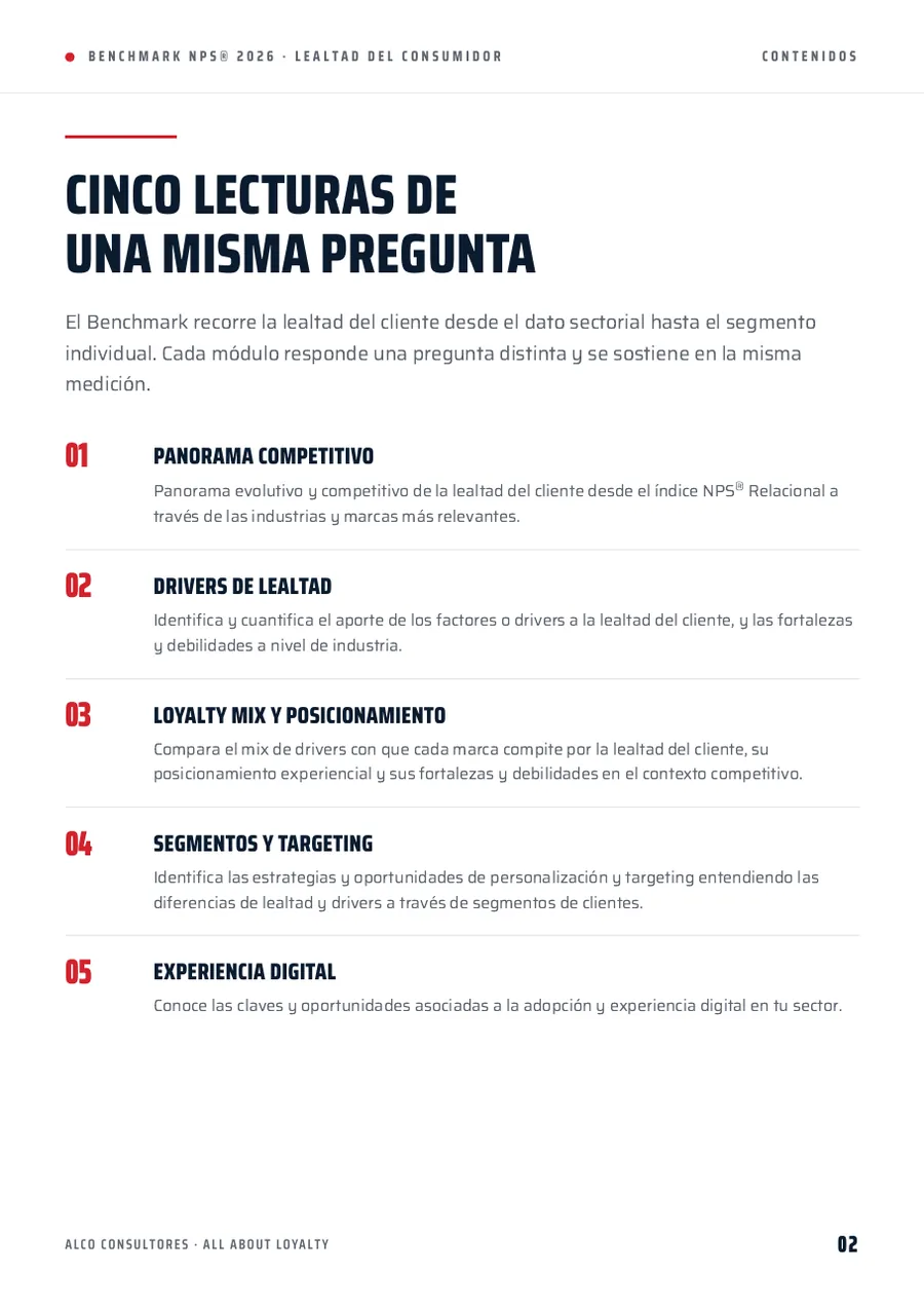 Brochure Benchmark NPS® 2026, página 2 de 10