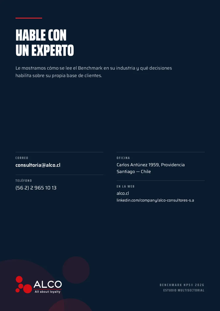 Brochure Benchmark NPS® 2026, página 10 de 10
